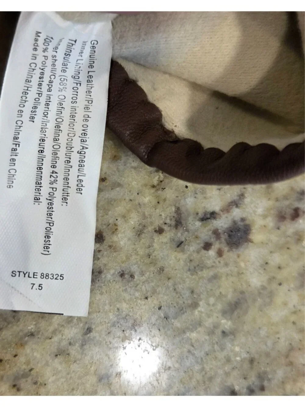 Isotoner Women’s Sz M 7.5 Thinsulate Lined Brown Leather Gloves - Picture 12 of 16